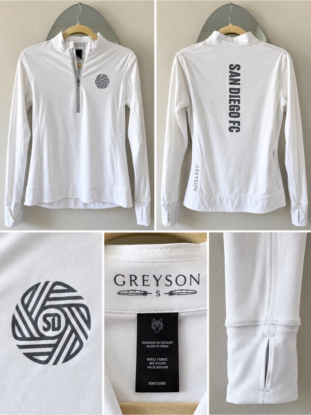 Greyson White Quarter-Zip San Diego FC Pullover